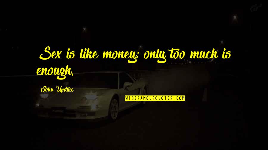 Love Sex And Money Quotes By John Updike: Sex is like money; only too much is
