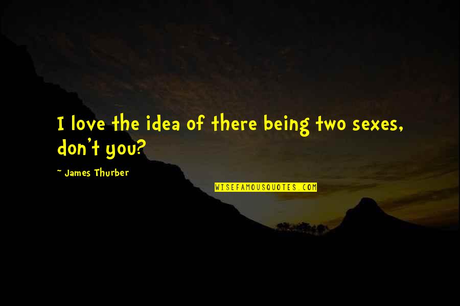 Love Sexes Quotes By James Thurber: I love the idea of there being two