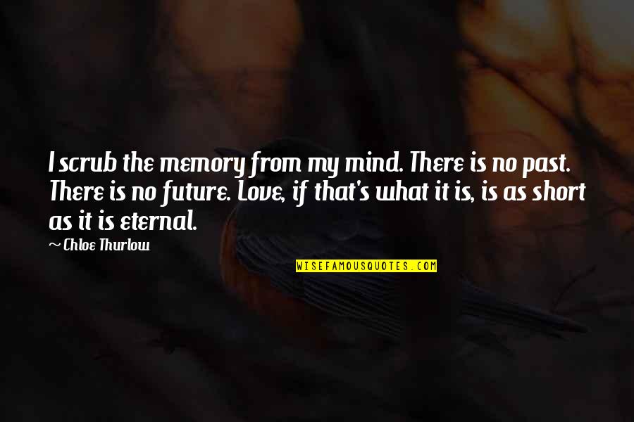 Love Short Quotes By Chloe Thurlow: I scrub the memory from my mind. There Love Short Quotes By Chloe Thurlow: I scrub the memory from my mind. There