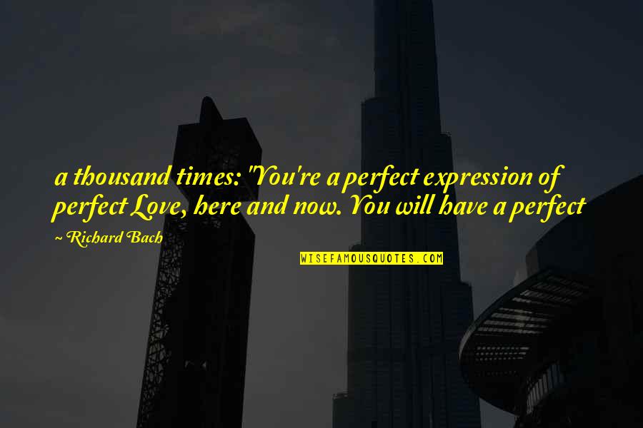 Love Sick Thai Quotes By Richard Bach: a thousand times: "You're a perfect expression of