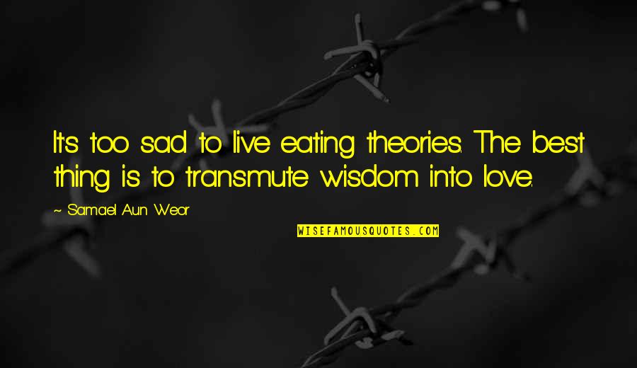 Love Side Effect Quotes By Samael Aun Weor: It's too sad to live eating theories. The