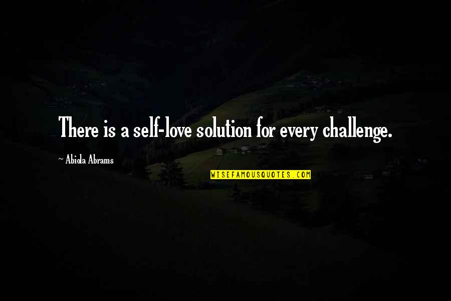 Love Solution Quotes By Abiola Abrams: There is a self-love solution for every challenge.