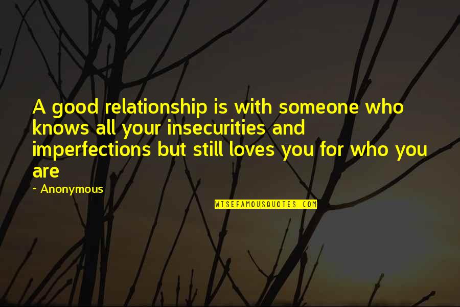Love Someone Who Loves You Quotes By Anonymous: A good relationship is with someone who knows Love Someone Who Loves You Quotes By Anonymous: A good relationship is with someone who knows