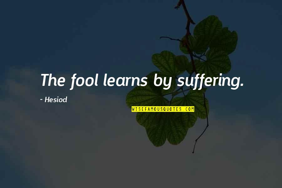 Love Songs Tumblr Quotes By Hesiod: The fool learns by suffering.