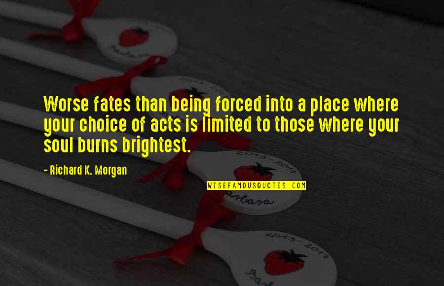 Love Stages Quotes By Richard K. Morgan: Worse fates than being forced into a place