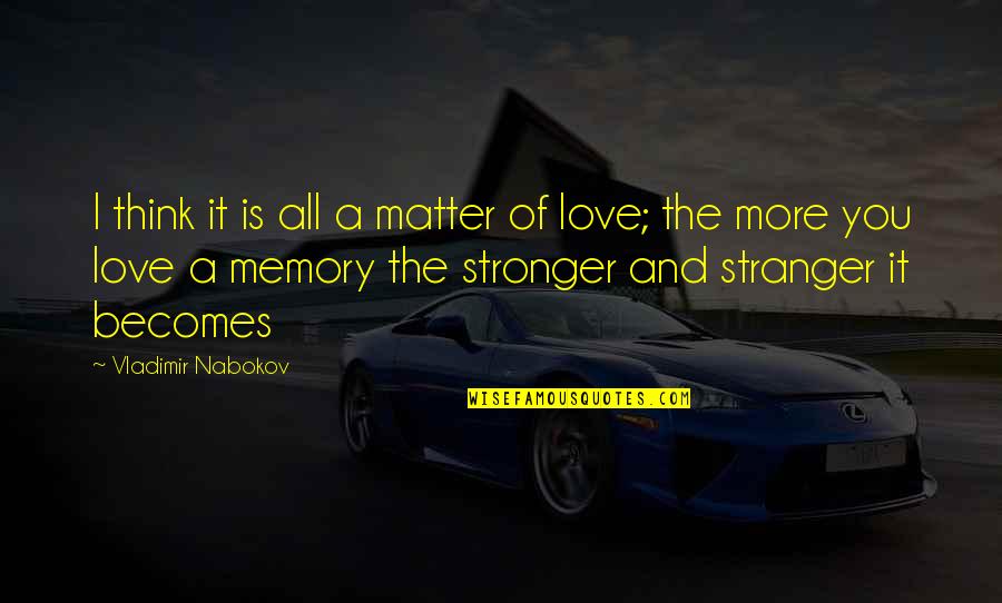 Love Stranger Quotes By Vladimir Nabokov: I think it is all a matter of