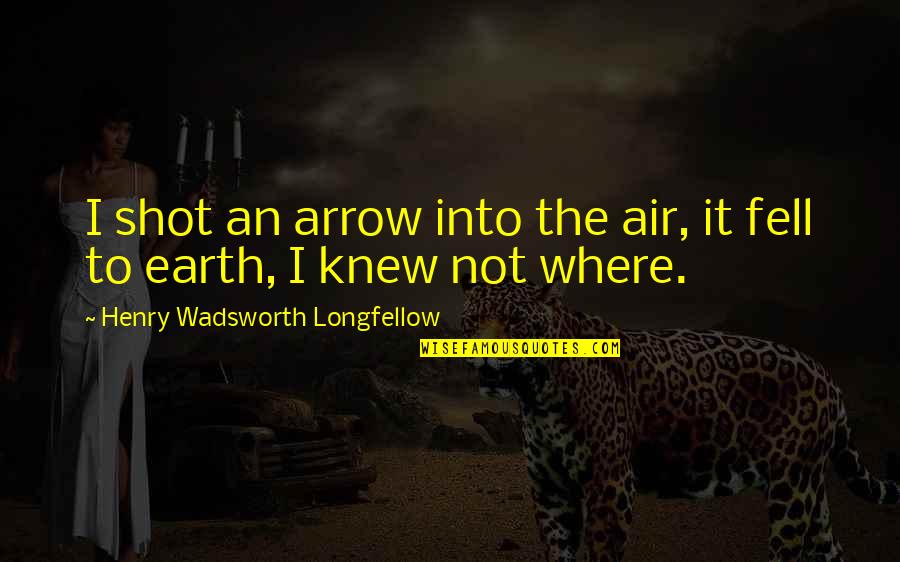 Love Strengthening Quotes By Henry Wadsworth Longfellow: I shot an arrow into the air, it