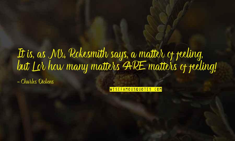 Love Supportive Partner Quotes By Charles Dickens: It is, as Mr. Rokesmith says, a matter Love Supportive Partner Quotes By Charles Dickens: It is, as Mr. Rokesmith says, a matter