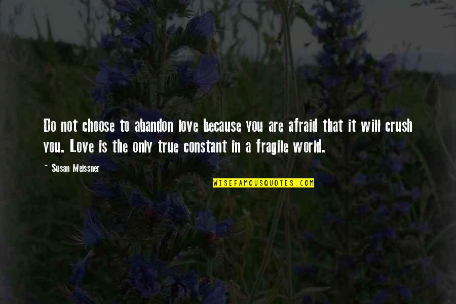 Love That Are True Quotes By Susan Meissner: Do not choose to abandon love because you
