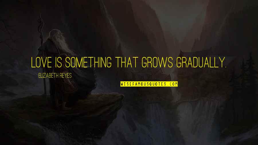 Love That Grows Quotes By Elizabeth Reyes: Love is something that grows gradually.