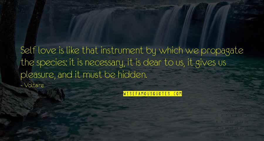 Love That Is Hidden Quotes By Voltaire: Self love is like that instrument by which
