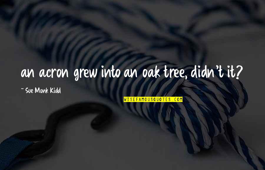 Love That Will Never End Quotes By Sue Monk Kidd: an acron grew into an oak tree, didn't Love That Will Never End Quotes By Sue Monk Kidd: an acron grew into an oak tree, didn't
