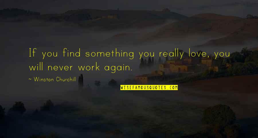 Love That Will Never Work Quotes By Winston Churchill: If you find something you really love, you