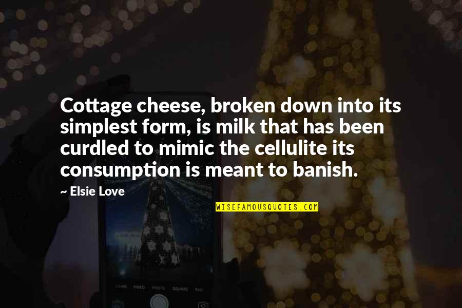 Love The Broken Quotes By Elsie Love: Cottage cheese, broken down into its simplest form,