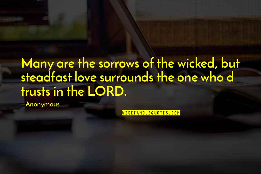 Love The One Who Quotes By Anonymous: Many are the sorrows of the wicked, but