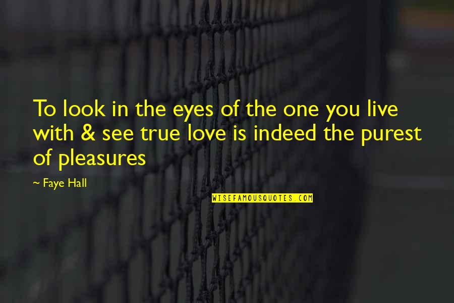 Love The One You're With Quotes By Faye Hall: To look in the eyes of the one