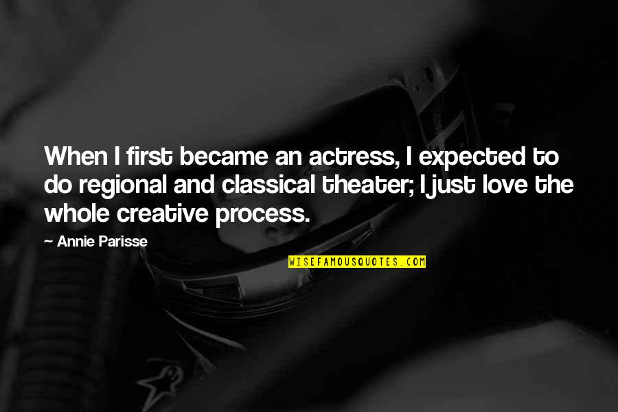 Love The Process Quotes By Annie Parisse: When I first became an actress, I expected