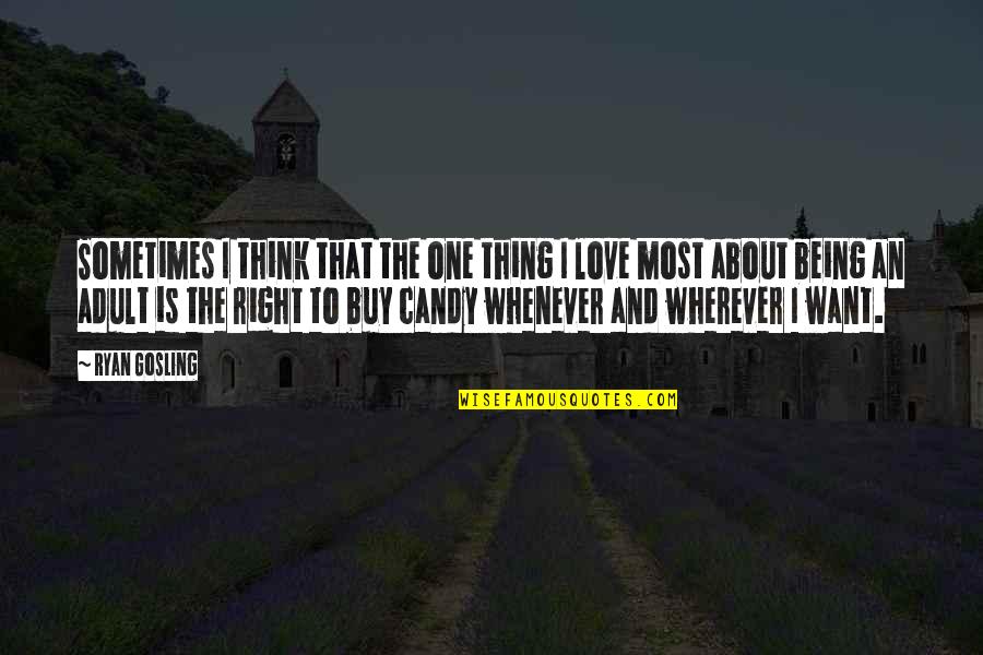 Love The Right One Quotes By Ryan Gosling: Sometimes I think that the one thing I