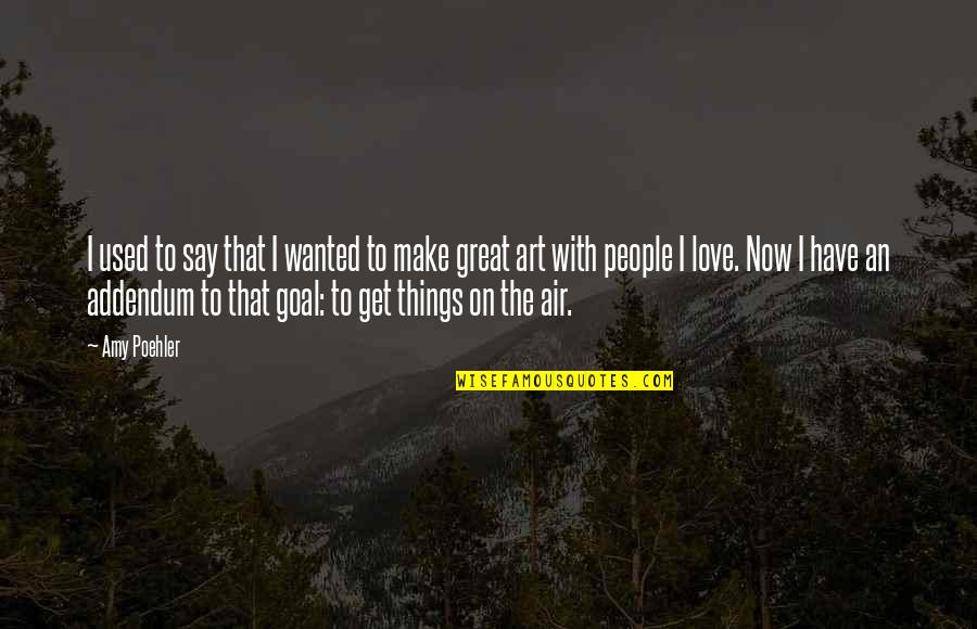 Love The Things You Say Quotes By Amy Poehler: I used to say that I wanted to