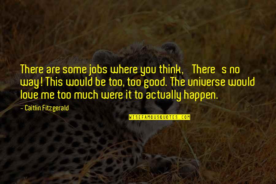 Love The Way You Are Quotes By Caitlin Fitzgerald: There are some jobs where you think, 'There's
