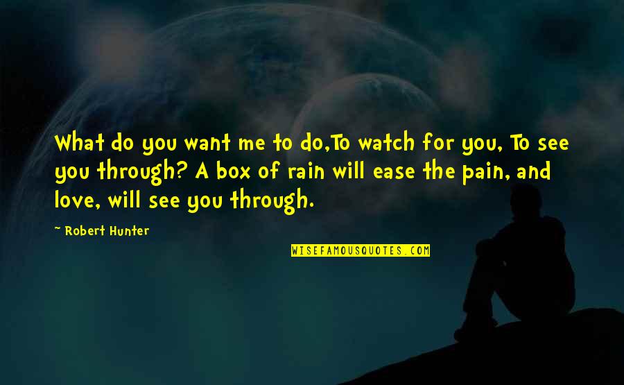 Love This Rain Quotes By Robert Hunter: What do you want me to do,To watch