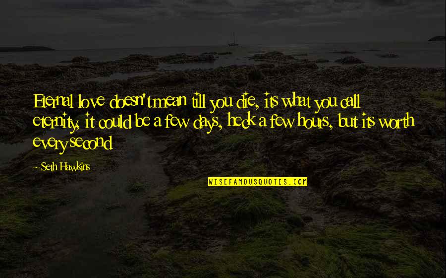 Love Till Eternity Quotes By Seth Hawkins: Eternal love doesn't mean till you die, its