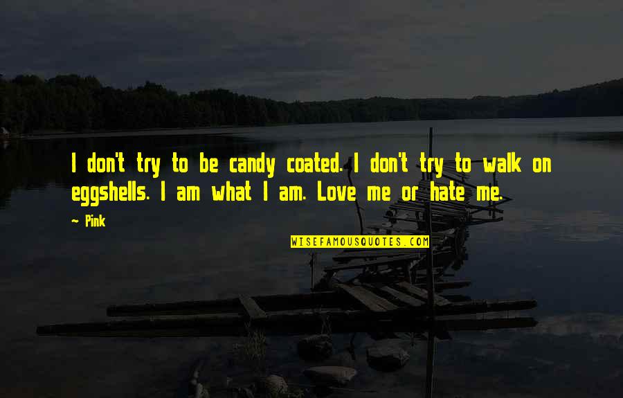 Love To Hate Me Quotes By Pink: I don't try to be candy coated. I