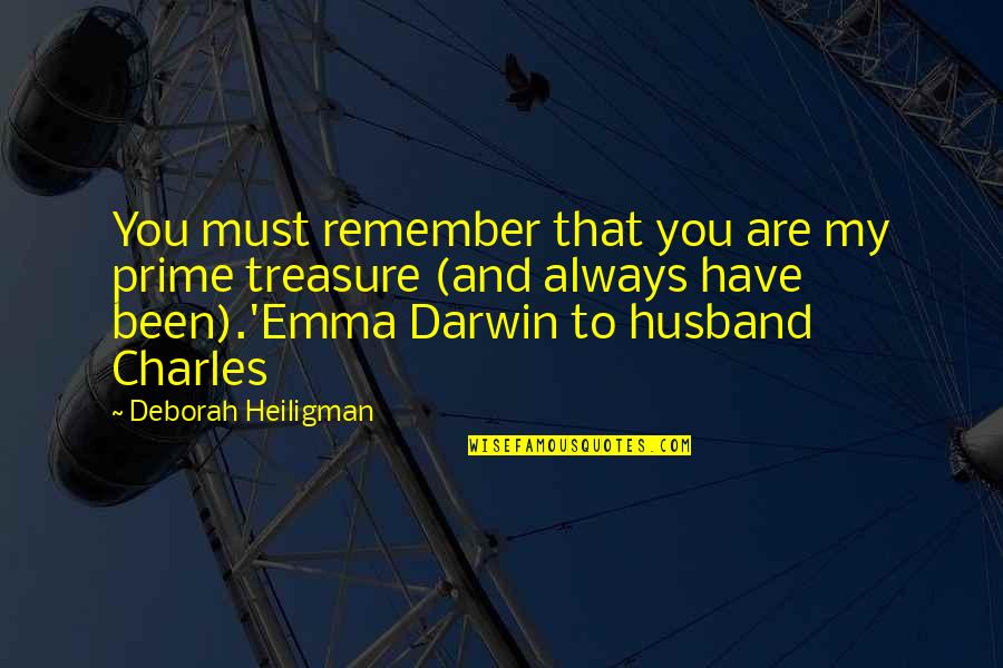 Love To Husband Quotes By Deborah Heiligman: You must remember that you are my prime