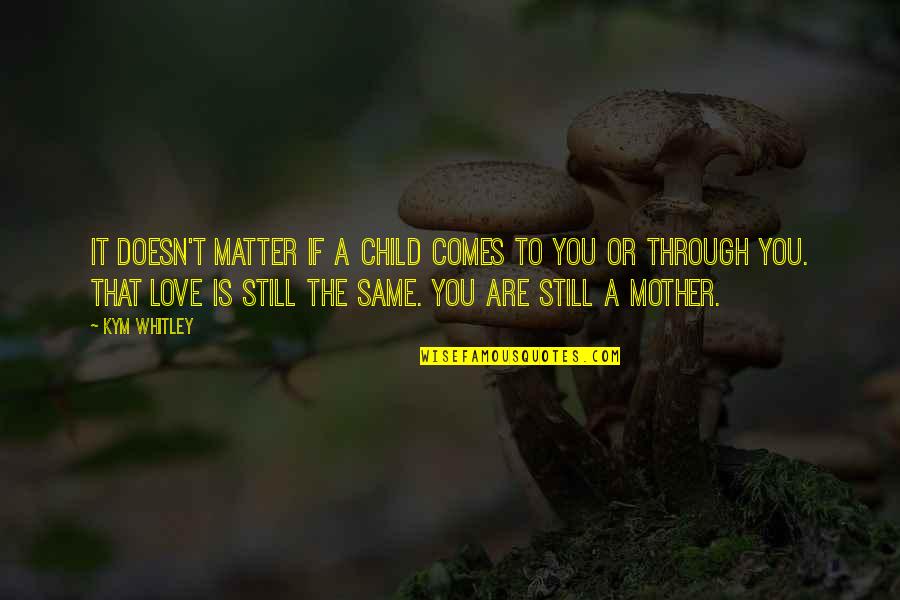 Love To Mother Quotes By Kym Whitley: It doesn't matter if a child comes to