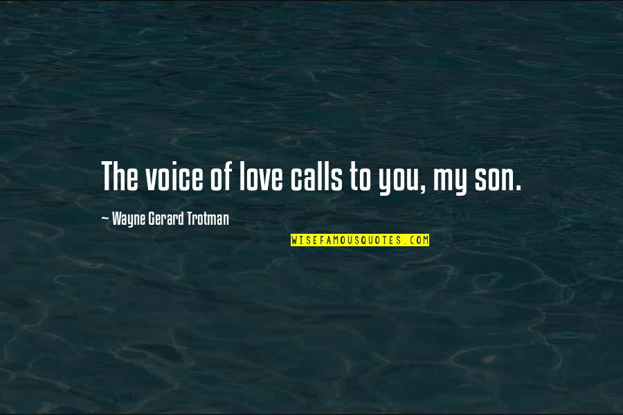 Love To Son Quotes By Wayne Gerard Trotman: The voice of love calls to you, my