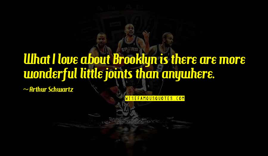 Love Undefined Quotes By Arthur Schwartz: What I love about Brooklyn is there are