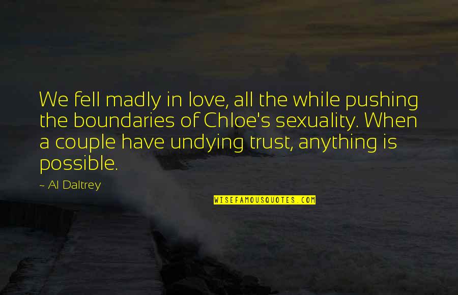 Love Undying Quotes By Al Daltrey: We fell madly in love, all the while