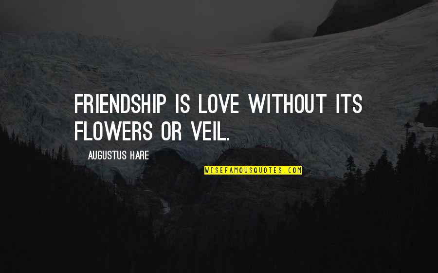 Love Veil Quotes By Augustus Hare: Friendship is love without its flowers or veil.