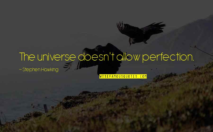 Love Version 2013 Quotes By Stephen Hawking: The universe doesn't allow perfection.