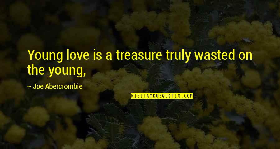 Love Wasted Quotes By Joe Abercrombie: Young love is a treasure truly wasted on