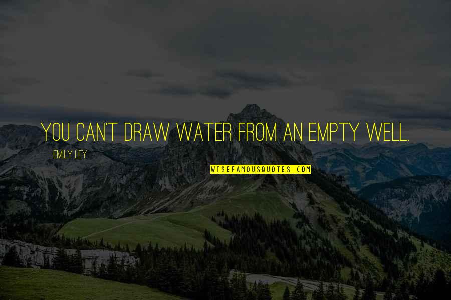 Love Water Quotes By Emily Ley: You can't draw water from an empty well.