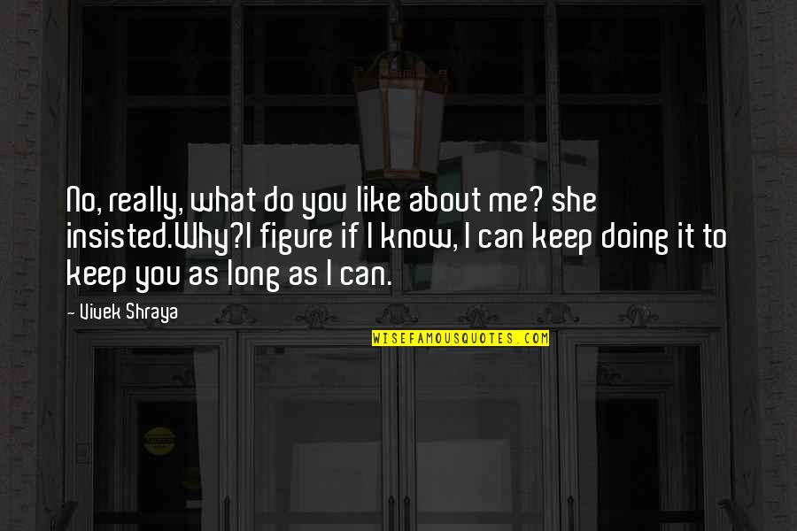 Love What You Do To Me Quotes By Vivek Shraya: No, really, what do you like about me?