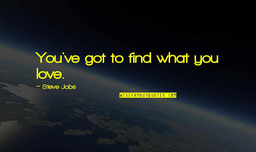 Love What You Got Quotes By Steve Jobs: You've got to find what you love.