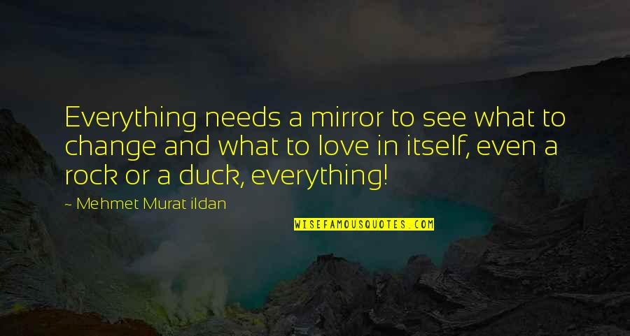 Love What You See In The Mirror Quotes By Mehmet Murat Ildan: Everything needs a mirror to see what to