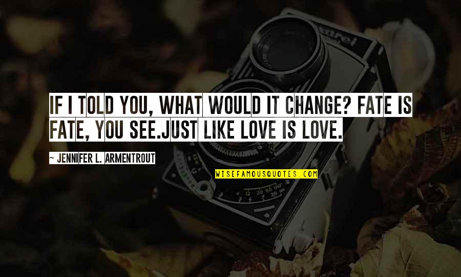 Love What You See Quotes By Jennifer L. Armentrout: If I told you, what would it change?