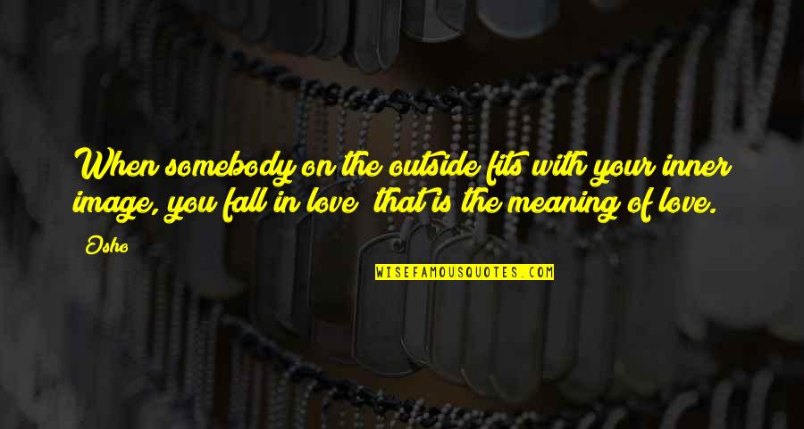 Love With Meaning Quotes By Osho: When somebody on the outside fits with your