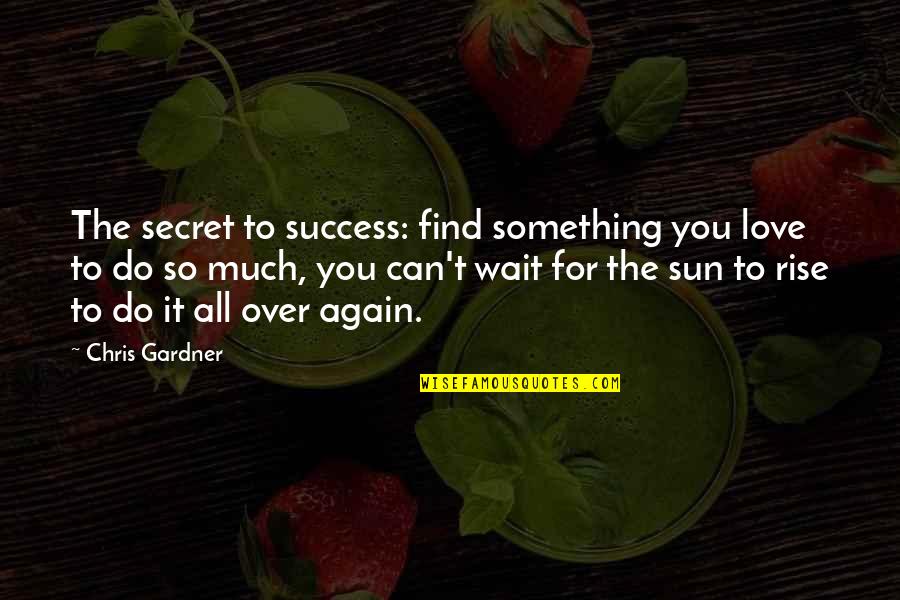 Love You All Over Again Quotes By Chris Gardner: The secret to success: find something you love