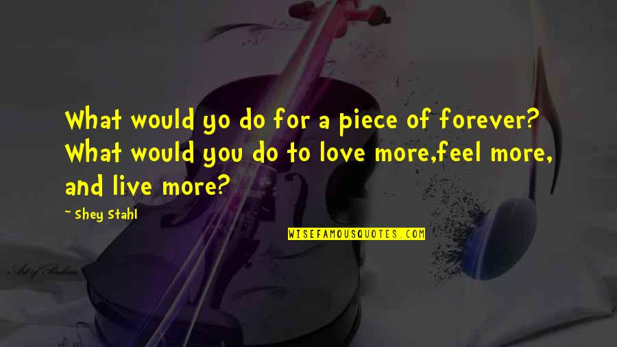Love You Forever More Quotes By Shey Stahl: What would yo do for a piece of