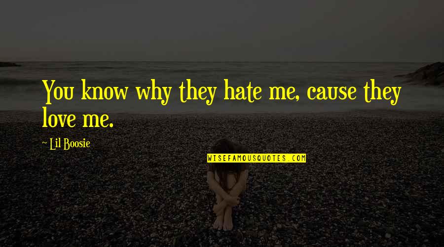 Love You Hate You Quotes By Lil Boosie: You know why they hate me, cause they