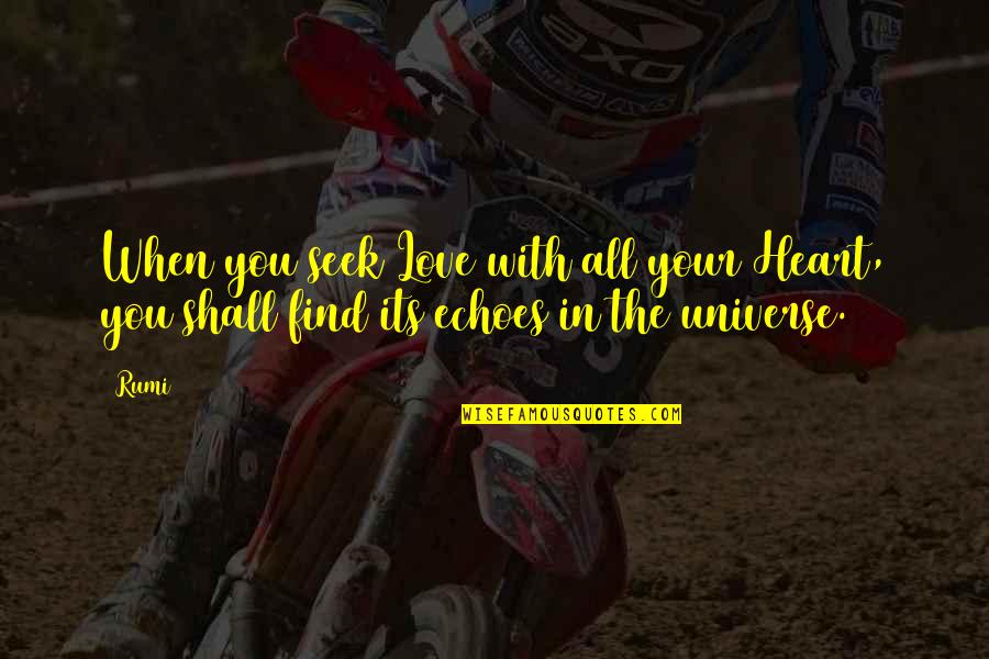 Love You Universe Quotes By Rumi: When you seek Love with all your Heart,