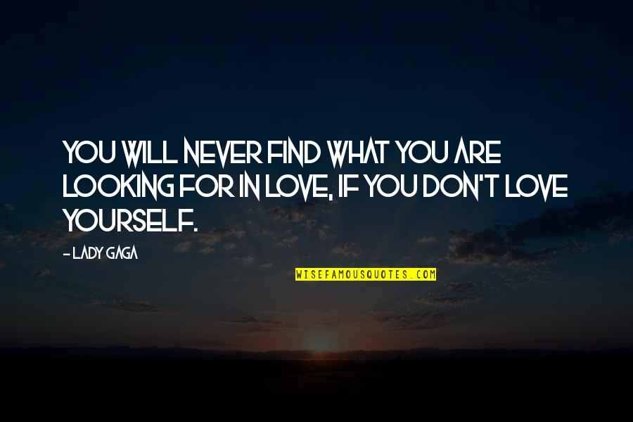 Love Your Lady Quotes By Lady Gaga: You will never find what you are looking