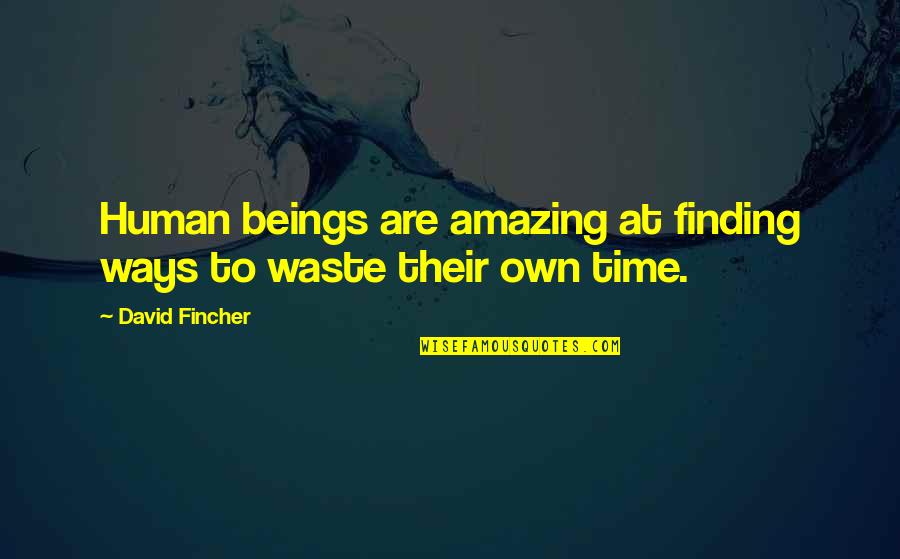Love Yourself Ladies Quotes By David Fincher: Human beings are amazing at finding ways to
