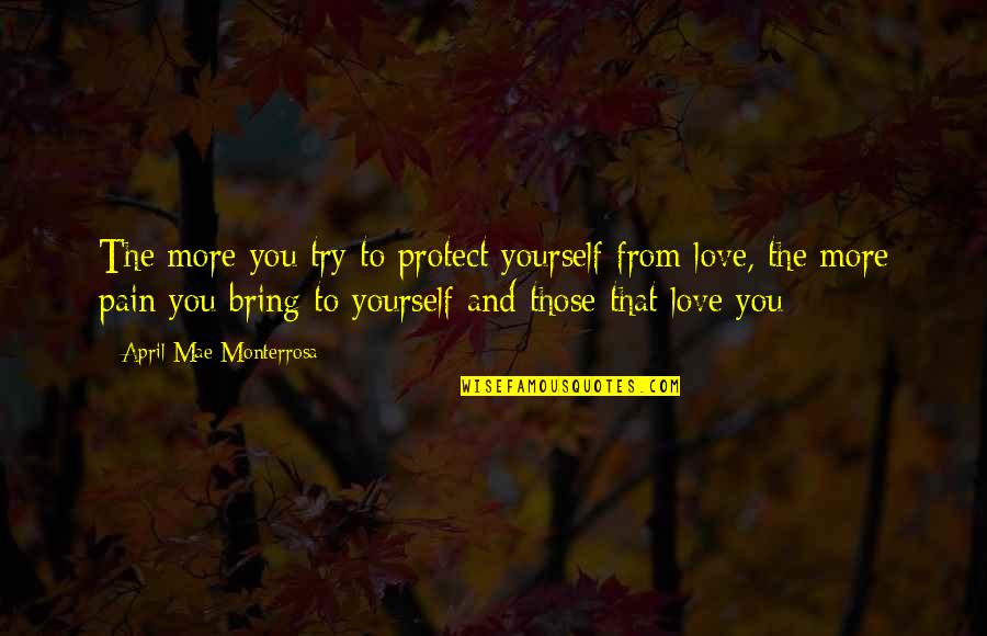 Love Yourself More Quotes By April Mae Monterrosa: The more you try to protect yourself from