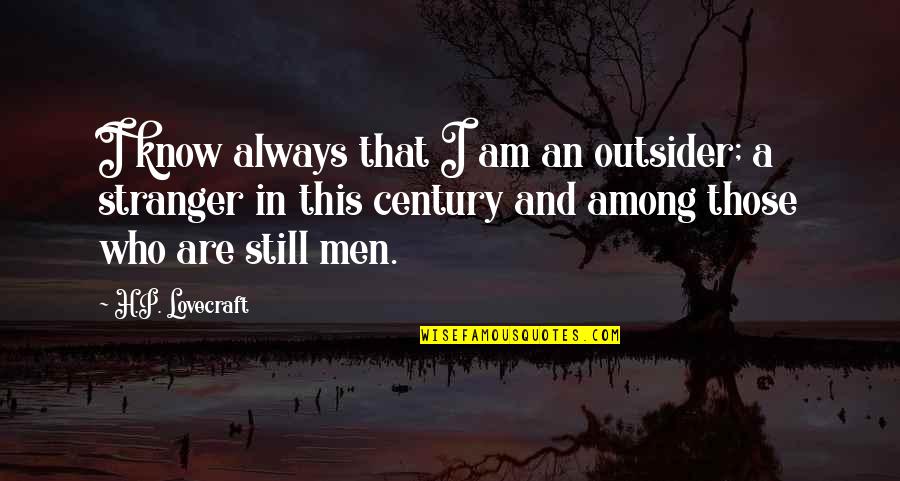 Lovecraft Quotes By H.P. Lovecraft: I know always that I am an outsider;