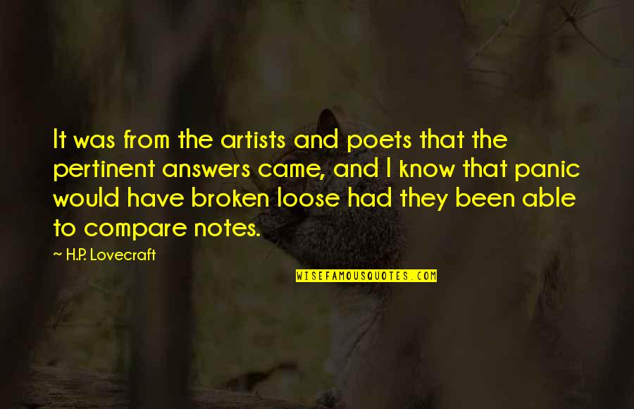Lovecraft Quotes By H.P. Lovecraft: It was from the artists and poets that